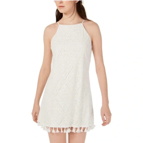 white tassel beach dress White Tassels Slip Beach Dress main image 0